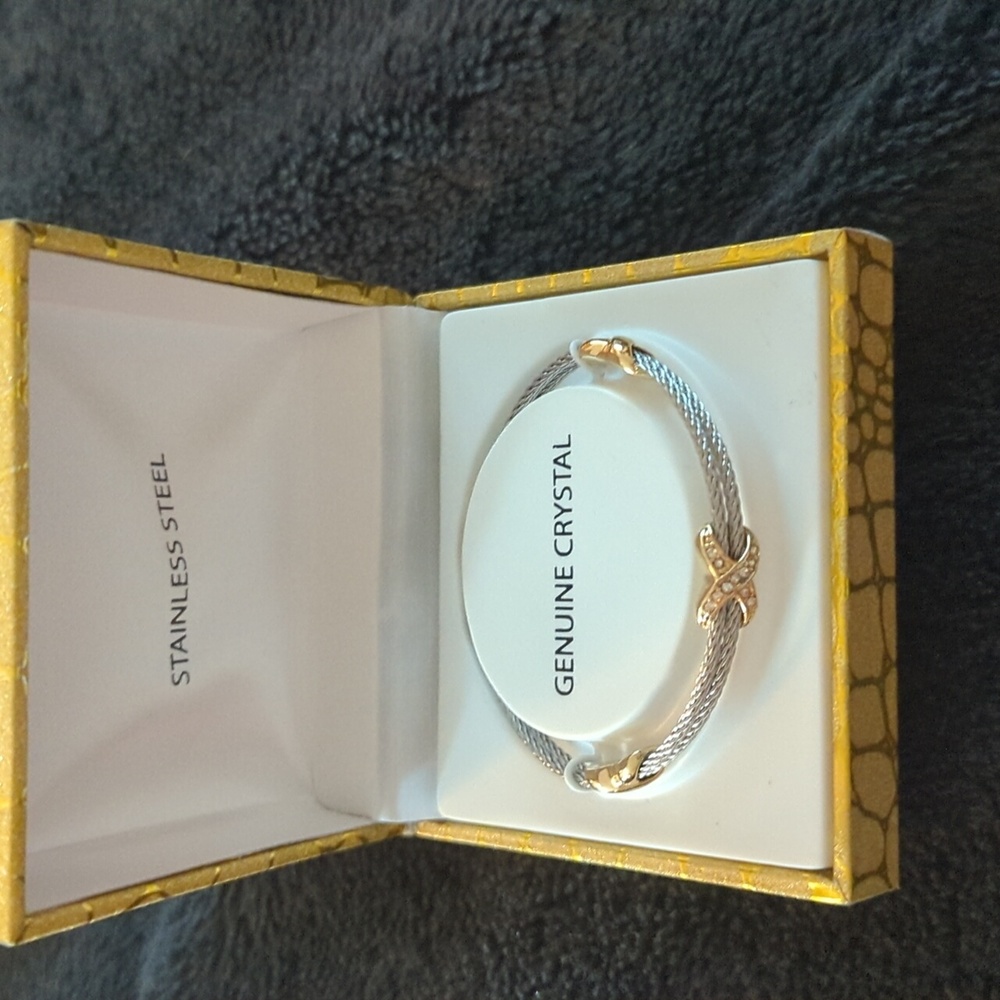 GENUINE CRYSTAL  STAINLESS STEEL   NEW